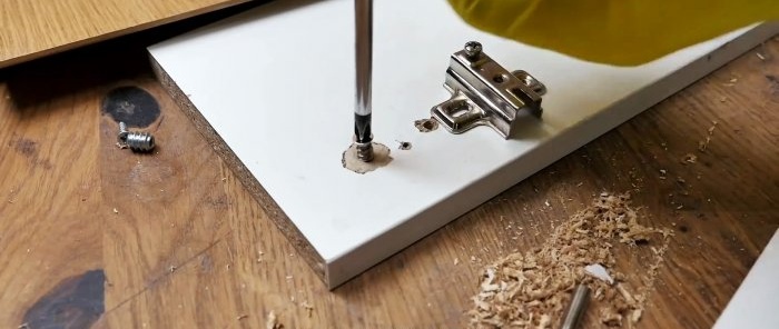 7 ways to reliably repair torn chipboard hinges