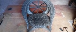 Making a garden chair from old tires