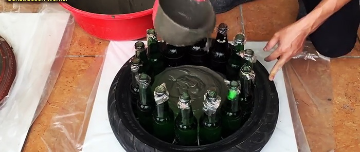 You won't believe how cool things can be made from bottles and cement