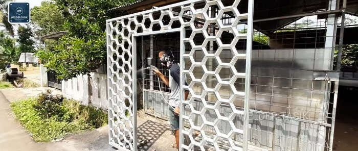 How to weld a beautiful honeycomb partition from a profile pipe