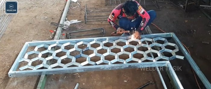 How to weld a beautiful honeycomb partition from a profile pipe