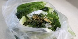 Quick crispy lightly salted cucumbers in a bag. 2 hours and done