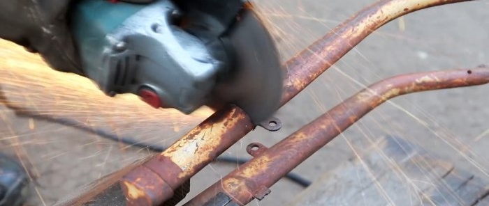 How to make a cross-cutting machine from an old bicycle and an angle grinder