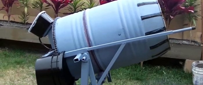 How to make a concrete mixer with a folding mechanism from a barrel