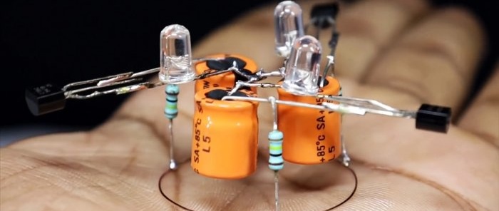 How to assemble a three-LED flasher powered by 220 V