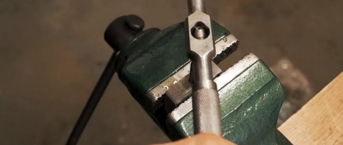 How to make a tool for installing forged rivets from a shock absorber spring and bearing