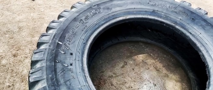 How to cut a car tire into thin strips and where to use it