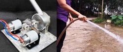 How to make a powerful pump with two motors from cans