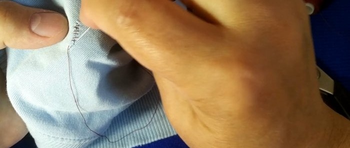 How to sew a hole with a hidden seam using tape