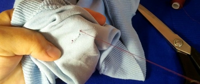 How to sew a hole with a hidden seam using tape