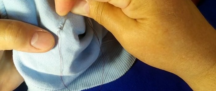 How to sew a hole with a hidden seam using tape