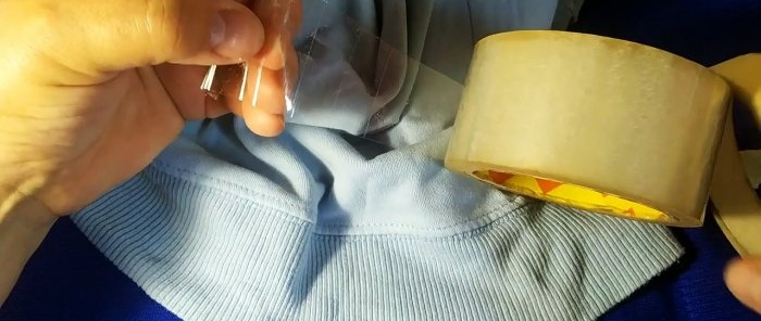 How to sew a hole with a hidden seam using tape