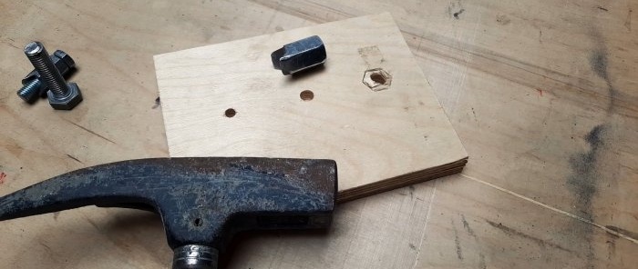 How to hide a bolt head flush in wood