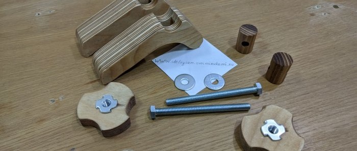 Convenient do-it-yourself clamp for a T-track made of plywood