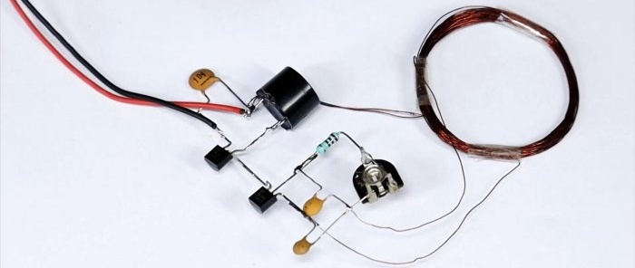 How to make a very simple metal detector using 2 transistors