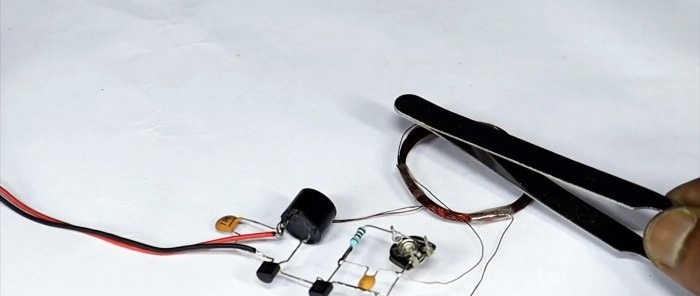 How to make a very simple metal detector using 2 transistors