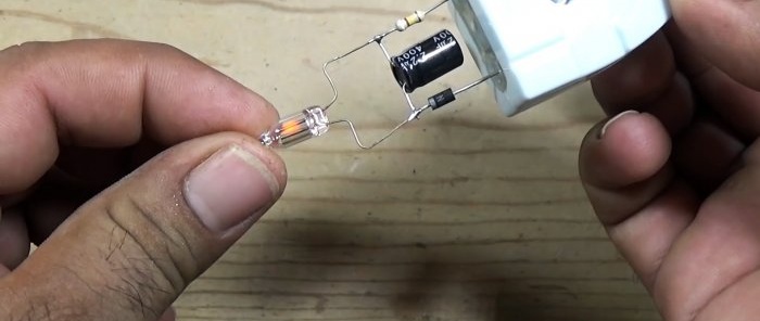 2 flashing lights from an old phone charger