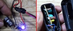 2 flashing lights from an old phone charger