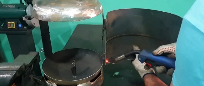 How to make a charcoal grill from a small gas cylinder