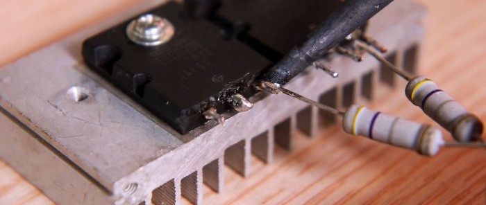 Soldering the transistors