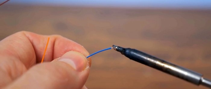 Quickly strip wires with a soldering iron