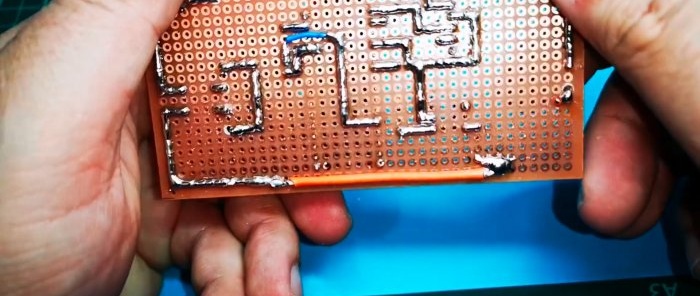 Bottom view of soldering