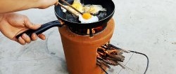 How to make a compact cooking stove out of clay and cement