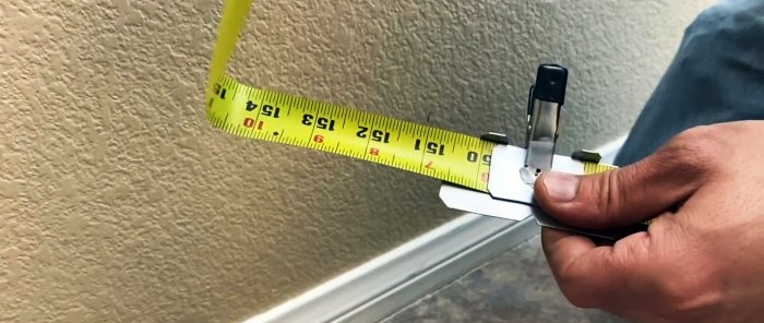 When measuring with a tape measure in a corner, you need to put a clothespin on the tape