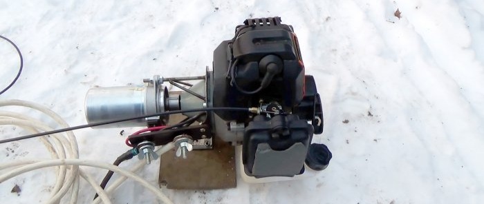 Welding generator from a lawn mower engine