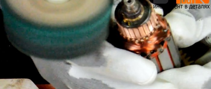 How to clean an electric motor rotor commutator without a lathe