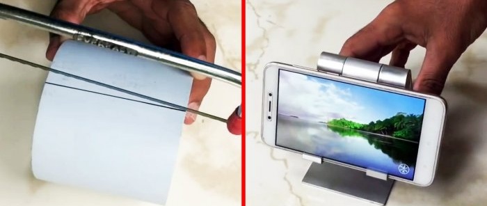 How to make an adjustable phone stand from PVC pipe