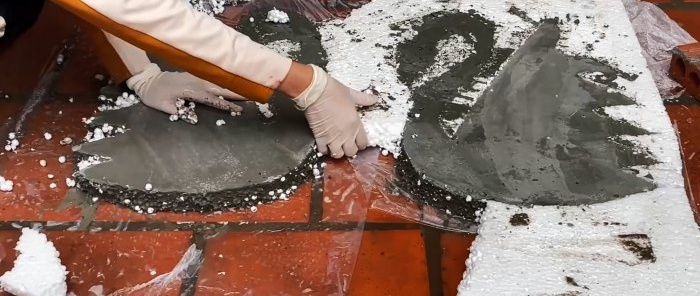 How to make a terrace table with cement swans