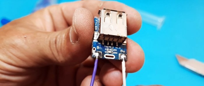 How to make a simple 5000 mAh Power Bank from a syringe