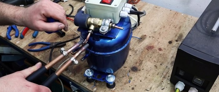 How to make a powerful desalinizer from a refrigerator compressor