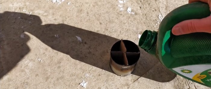 A simple stove being tested for a greenhouse or tent