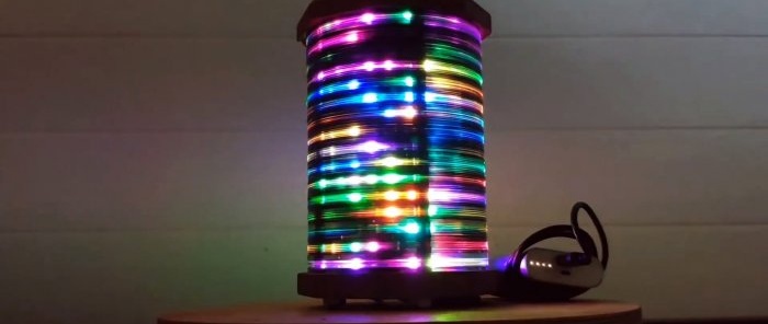 How to make a lamp from CD discs controlled by a smartphone