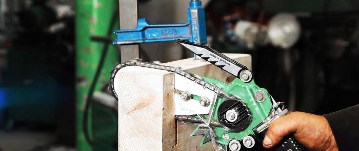 DIY chain saw from window lift drive