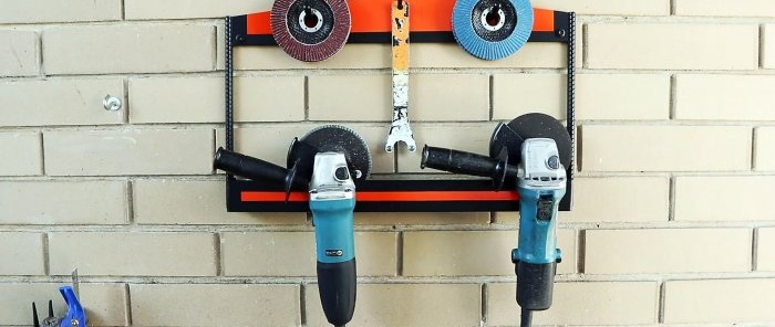 How to make a convenient wall rack for storing angle grinders and disks for them