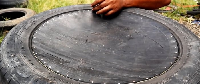 How to make a water tank from an old tire