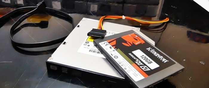 How to upgrade an old laptop by replacing the DVD drive with an SSD