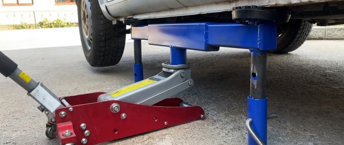 Do-it-yourself support stand for a car for a jack