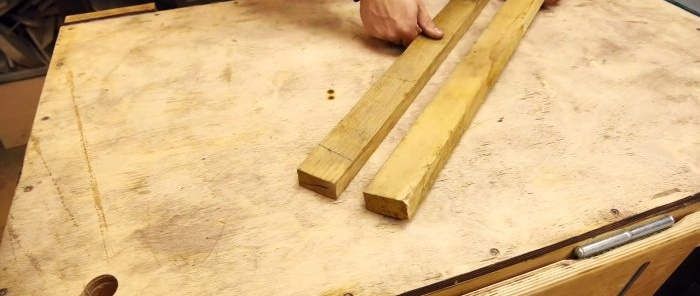 How to make clamps for gluing furniture panels from a pair of boards