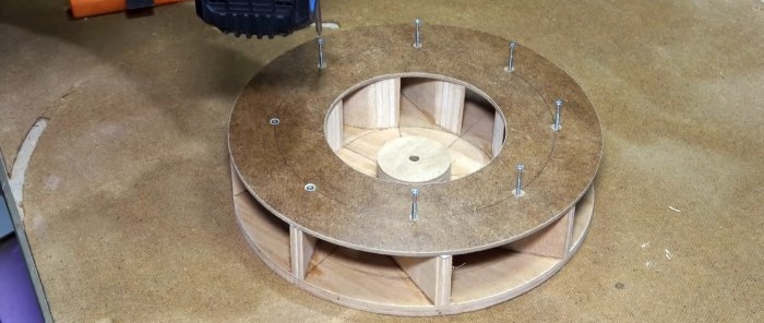 How to make a productive fan for a workshop from wood