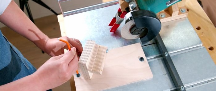 How to make a device for two-angle sharpening of drills from leftover plywood