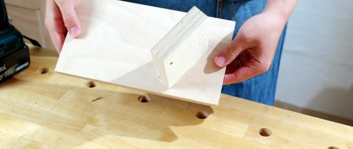 How to make a device for two-angle sharpening of drills from leftover plywood