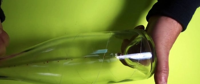 How to cut a glass bottle in a spiral