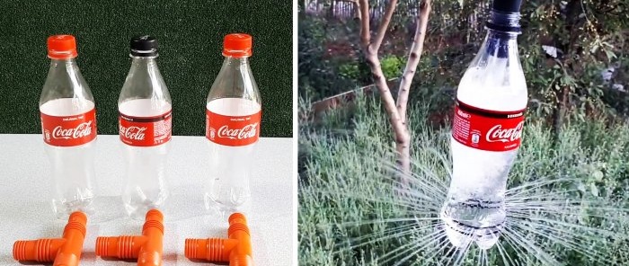 Do-it-yourself cheap watering system from PET bottles