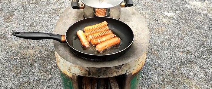 What to make from a leaky barrel that is not suitable for water An outdoor wood stove