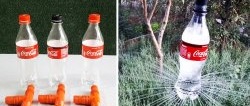 Do-it-yourself cheap watering system from PET bottles