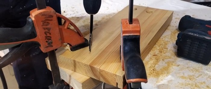 How to drill into wood with a feather drill without chipping